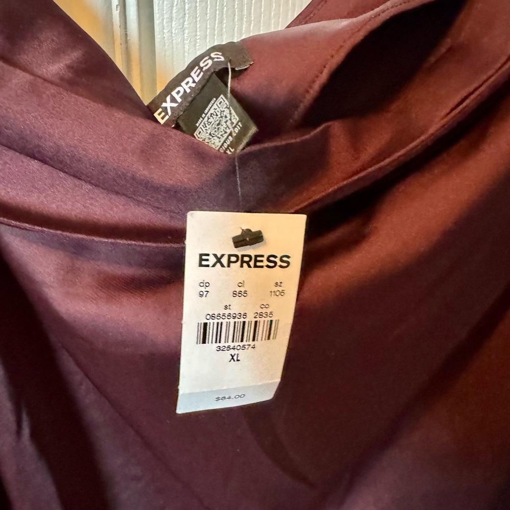 Purple satin one shoulder top